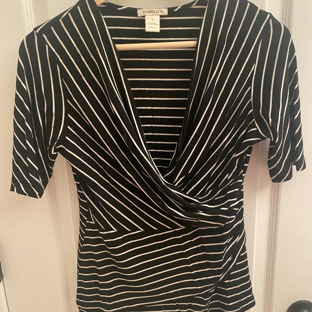 Harold's Black and White Striped Women's Top